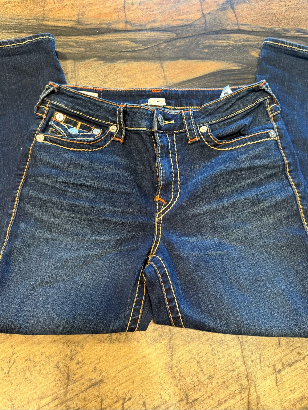 True Religion Jennie Curvy Mid Rise Capri Jeans Women’s Size 30 Dark Wash
